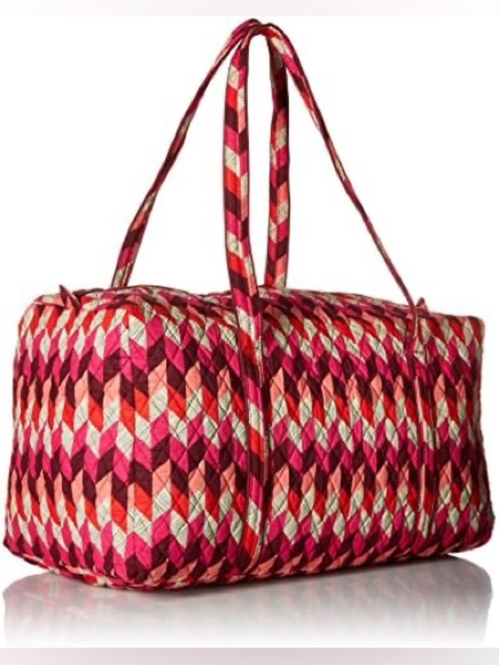 Vera Bradley Pink Geo Quilted Tote weekend Bag